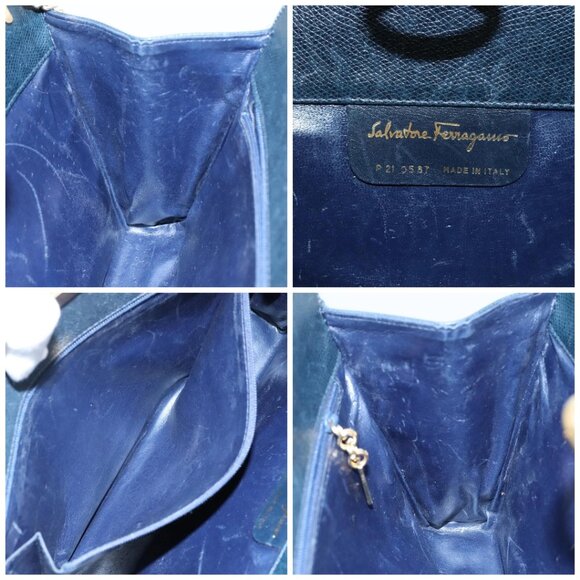 Salvatore Ferragamo Gancini Chain Shoulder Bag Leather Black Auth 105616 - Picture 15 of 16